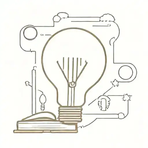 A minimalist tattoo of a light bulb surrounded by books as a symbol of inspiration tattoo design idea