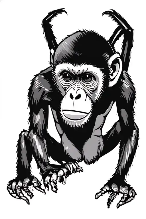 sketch style tattoo spider monkey tattoo design idea