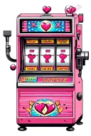 pink slot machine with hearts simple tattoo design idea