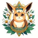 Eevee , feb 24,2:40am,Pisces , iris and the primrose, Egyptian style, Madalynne  tattoo design idea