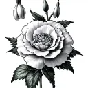 Carnation And Snowdrop tattoo design idea