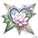 colorful infinity symbol triangle blooming heart lotus names Lynnette Syrena 2-11-2018 tattoo design idea