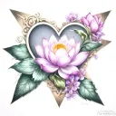colorful infinity symbol triangle blooming heart lotus names Lynnette Syrena 2-11-2018 tattoo design idea