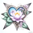 colorful infinity symbol triangle blooming heart lotus names Lynnette Syrena 2-11-2018 tattoo design idea