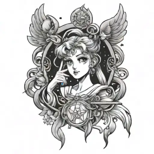 sailor moon hand tattoo  tattoo design idea
