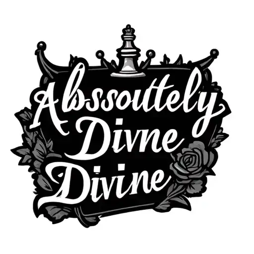 "Absolutely Divine " queen chess peice tattoo design idea