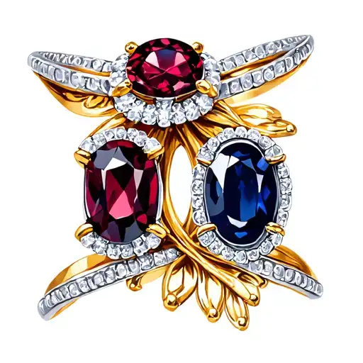 Simulated garnet side by side Simulated sapphire with a wedding ring with the date 3/15/2025 tattoo design idea
