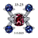 Simulated garnet side by side Simulated sapphire with a wedding ring with the date 3/15/2025 tattoo design idea