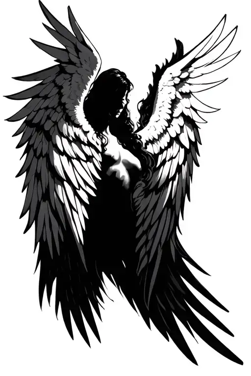 Fallen Wing Vector Black and Grey