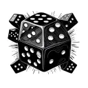 2 Dice classic look with 5 on each member represented tattoo design idea