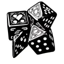 2 Dice classic look with 5 on each member represented tattoo design idea