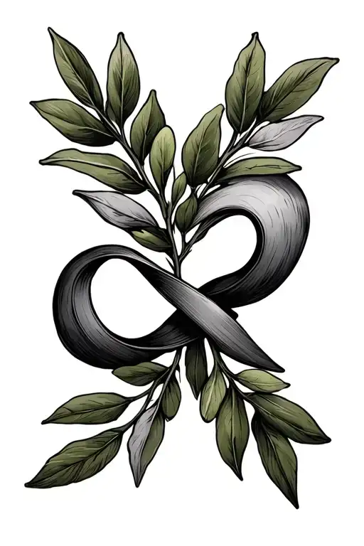 Olive branch infinity friendship, Spain tattoo design idea