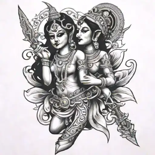 theyam and Kali maa tattoo design idea