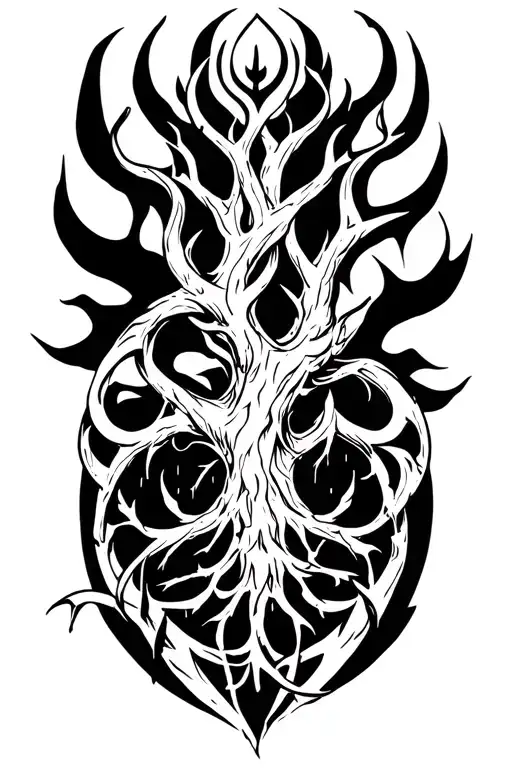 Yggdrasil and hanging odin tattoo design idea