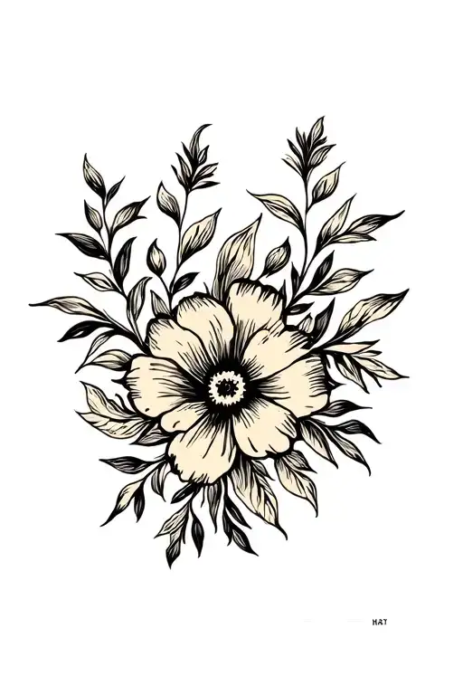 Floral design tattoo design idea