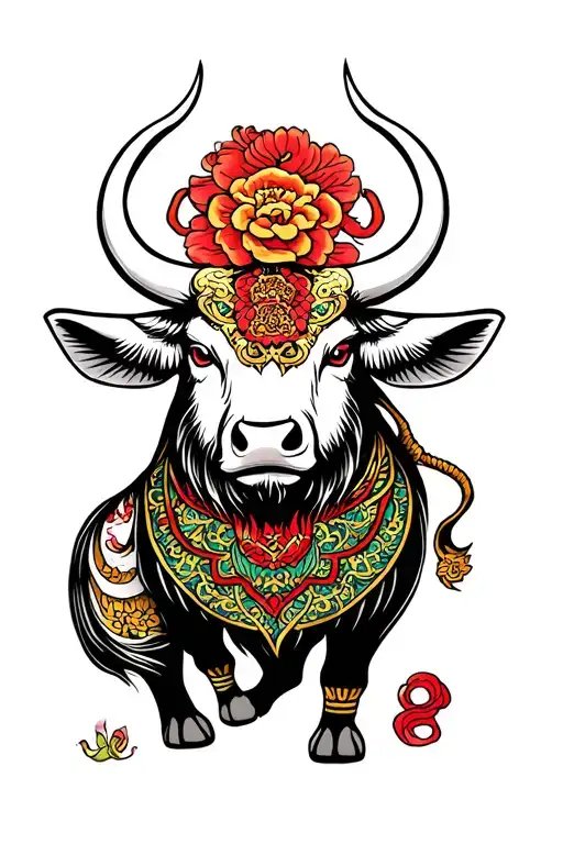 ox Chinese zodiac tattoo design idea