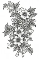 vines, floral design tattoo design idea