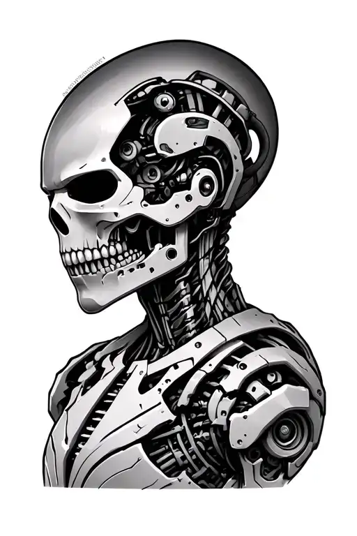 biomechanical terminator shoulder tattoo tattoo design idea