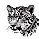 snow leopard tattoo design idea