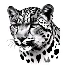 snow leopard tattoo design idea