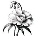 snowdrop flower, narcissus flower, carnation tattoo design idea
