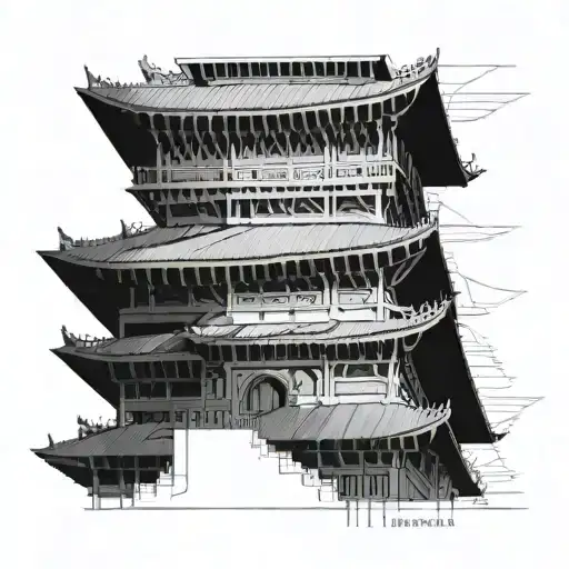 the pagoda in kathmandu, kathmandu, nepal, asia tattoo design idea