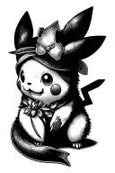 A ukrainian pattern with pikachu hidden in the design tattoo design idea