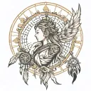 Buddhist and dream catcher combined Chess piece tattoo design idea