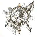 Buddhist and dream catcher combined Chess piece tattoo design idea