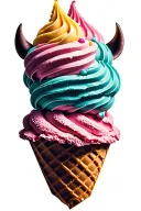 rhino ice cone ice cream tattoo design idea