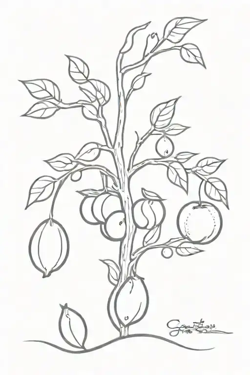 tree, fruits of the spirit, galatians 5:22-26 tattoo design idea