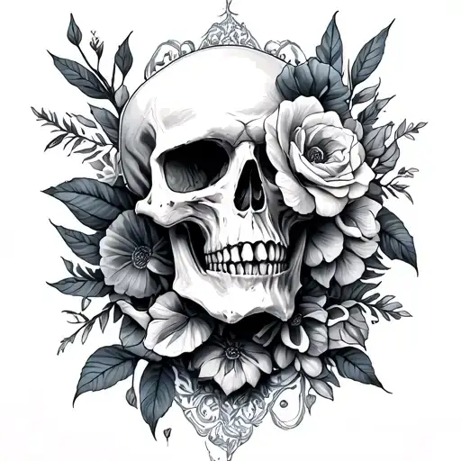 memento mori and memento vivere tattoo design idea