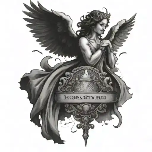 May your neighbors respect you, trouble neglect you, angels protect you and heaven accept you tattoo design idea