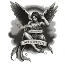 May your neighbors respect you, trouble neglect you, angels protect you and heaven accept you tattoo design idea