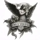 May your neighbors respect you, trouble neglect you, angels protect you and heaven accept you tattoo design idea