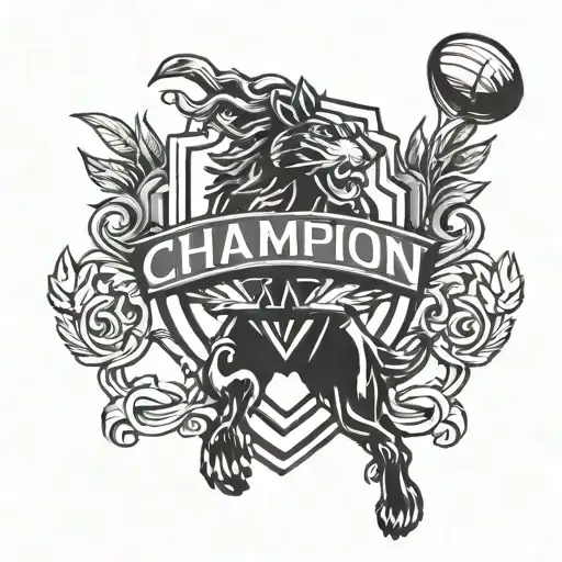 "XV champion" rugby team logo tattoo design idea