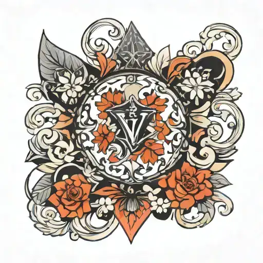 Louis Vuitton pattern forming the shape tattoo design idea