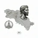 haiti map and neg mawon statue full body tattoo design idea