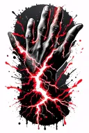 thunder lightning on forearm, going down the whole hand towards the fingers tattoo design idea