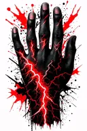 thunder lightning on forearm, going down the whole hand towards the fingers tattoo design idea