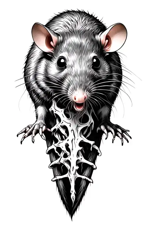dead tortured rat tattoo design idea