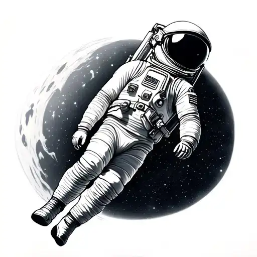 Top Shoulder: A detailed astronaut figure floating looking down on the stars on my upper armUpper Arm: A gradient of s tattoo design idea