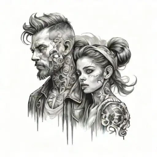 brother and sister tattoo design idea