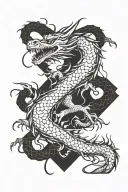 dragon wrapped long tattoo design idea