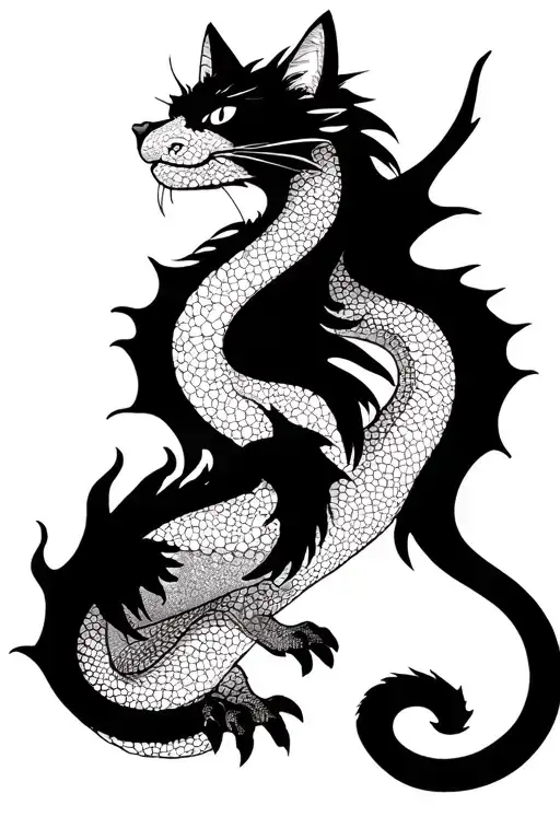 chihiro studio ghibli dragon cat tattoo design idea