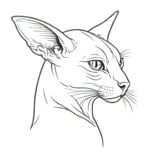 sphinx cat with tattoos standing tattoo design idea