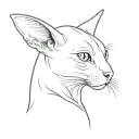 sphinx cat with tattoos standing tattoo design idea