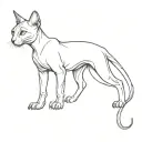 sphinx cat with tattoos standing tattoo design idea
