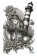 lighthouse welding mechanical tattoo design idea