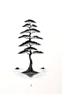 Bodhi tree river tattoo design idea